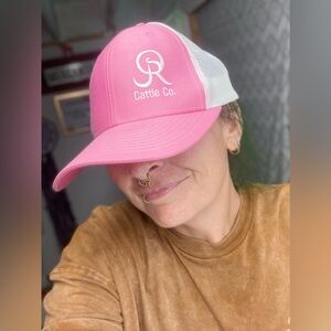 Richardson Cattle Co Pink & White Hat Cap One Size Unisex